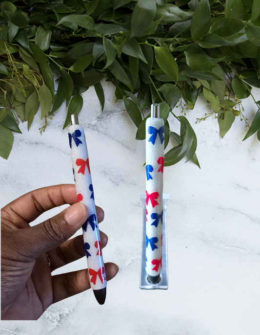 4th Of July Bow Glitter Pen