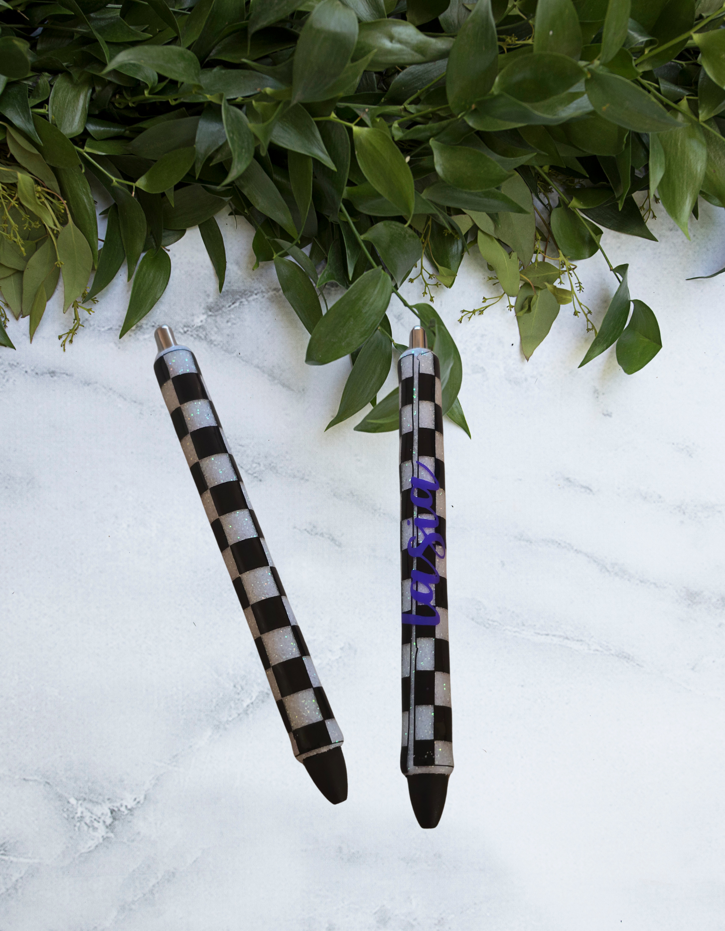 Checkered Glitter Pen