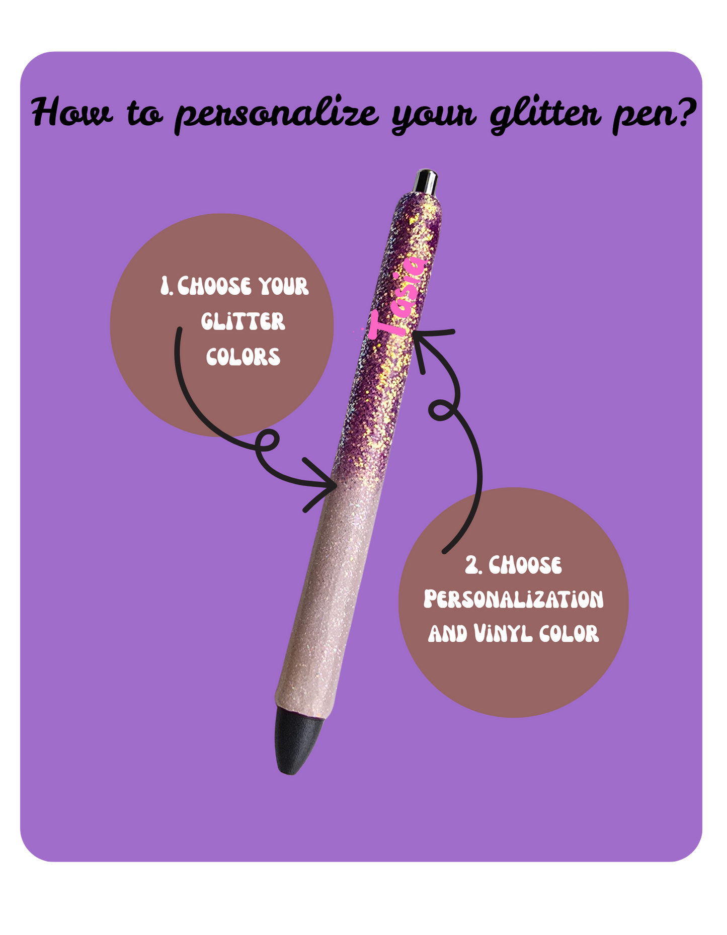 Personalized Ombre Glitter Pen