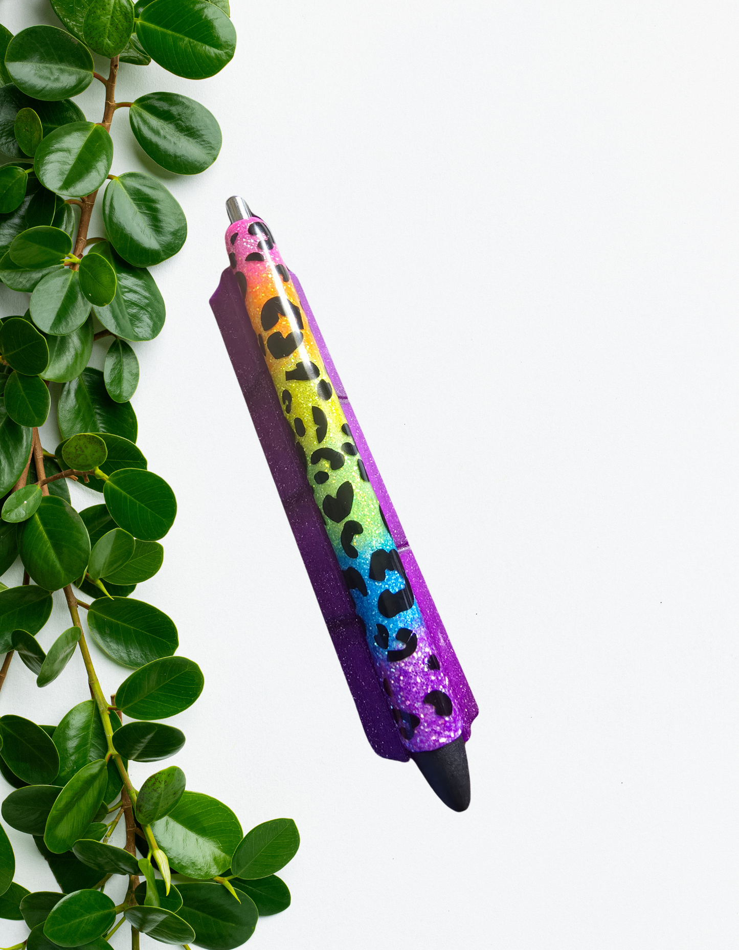 Rainbow Leopard Glitter Pen