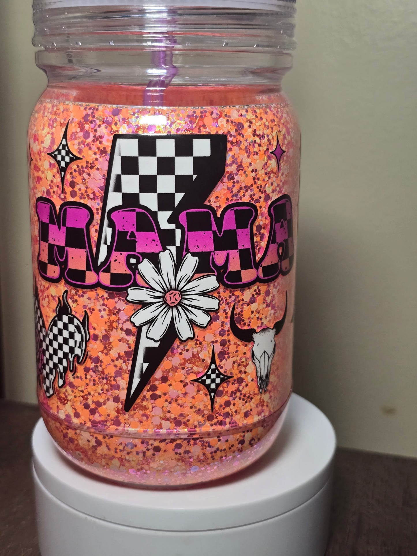 Checkered Mama Western Tumbler