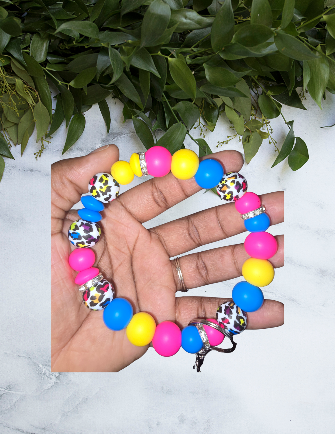 Colorful Leopard Wristlet
