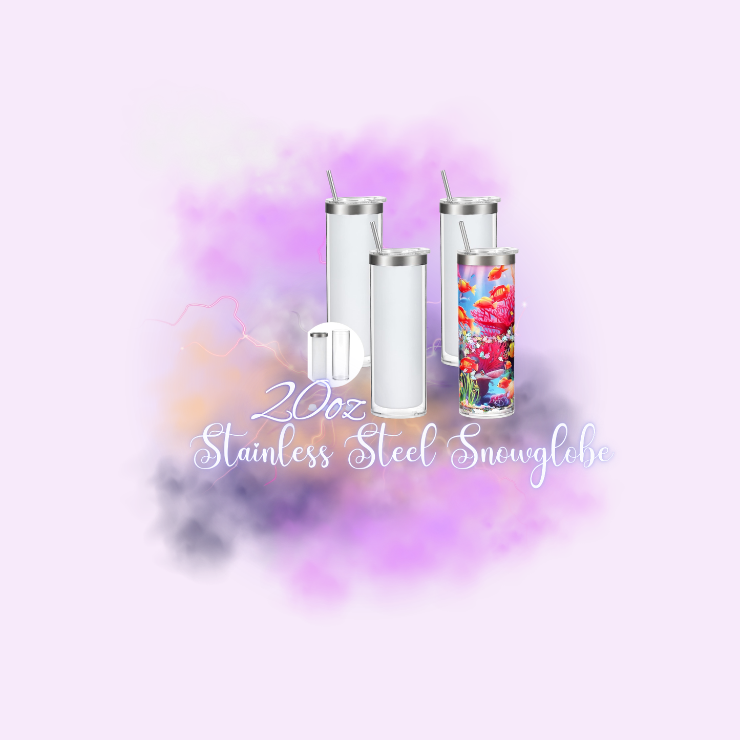 20oz Stainless Steel Snowglobe Tumbler